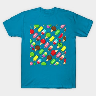 Crazy popsicles and Ice creams pattern T-Shirt